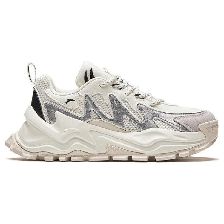 Anta Hot Comfortable Round Toe Cushioning Slip Resistant Low top Casual Shoes Unisex White 912348886-8