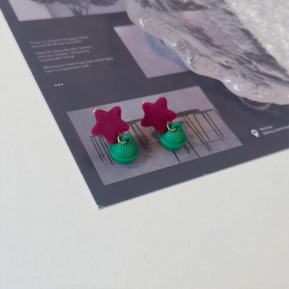 Snowman Merry Christmas Earrings Star Xmas Earrings Studs Fashion Pearl Plush Pendant  Xmas
