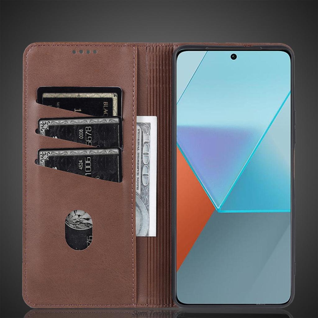 Deluxe Magnetic Adsorption Leather Fitted Case for Xiaomi Redmi Note 13 Pro (5G) Flip Cover Protective Case Fundas Coque