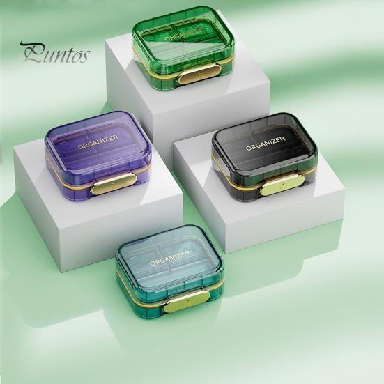 Bärbar pillerlåda Fukt Dammtät Säker stängning Miljövänlig lång livslängd minidispenser för resor