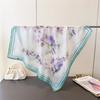 Retro Magnolia Flower Small Scarf with High-end Feeling Printed Silk Shawl Kerchief Neckerchief Scarf Headscarf Shawl