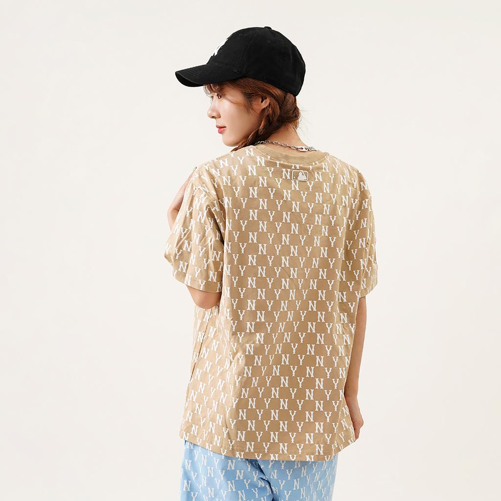 New MLB Base Logo T Shirts Unisex Beige 3ATSM1023-50BGD