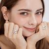 TATIANA (SILVER925) Flower Draw Heart Cubic Ring CR1811