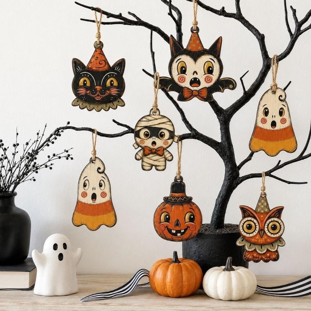 Trick or Treat Halloween Pumpkin Ghost Pendant Halloween Tree Hanging Home Party Decor