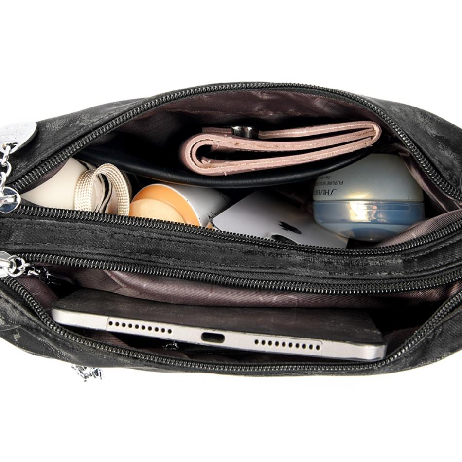 2-Layer Large Capacity Women'S Shoulder Bag New High Quality Soft Leather Female Crossbody Bags Simple Solid Color Girl Handbag Quality