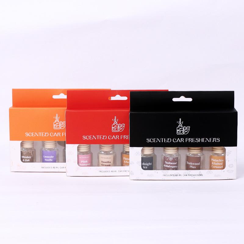 Hanging Car Air Freshener Gift Set: Long-Lasting Essential Oil Aroma, 4-Pack