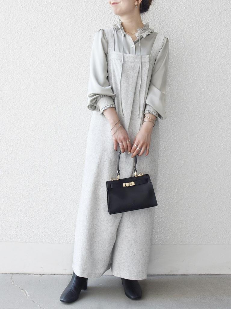 Ships Any Machine Washable Tweed-Like Overalls [Navy Blue] 724550092 Light Gray One Size