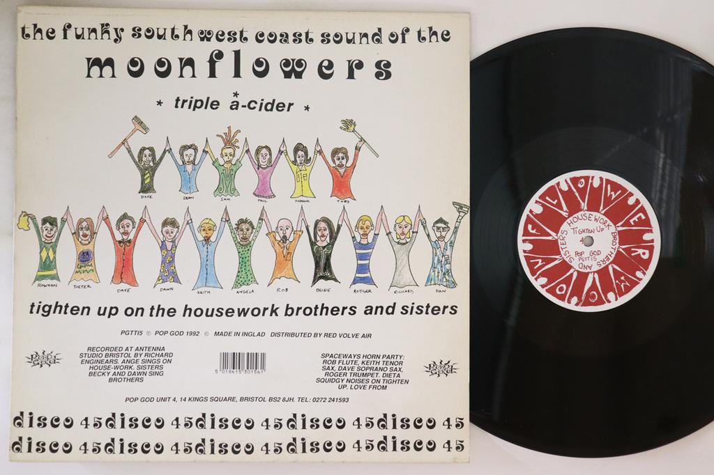 12inch Record MOONFLOWERS - Tighten Up On The Housework Brother PGTT15 POP GOD 1992 UK Rock Used