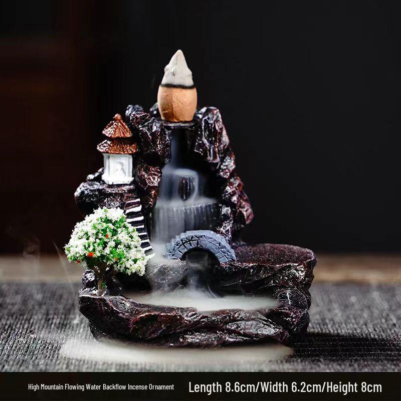 Retro Resin Backflow Incense Burner for Home and Tea Ceremony