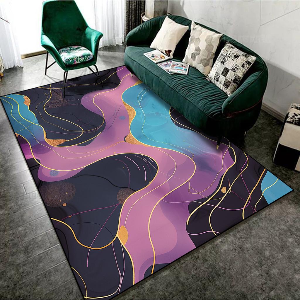 Nordic Abstract Living Room Carpet Decoration Home Large Area Easy Clean Sofa Area Floor Mat Bedroom Study Lounge Anti-slip Rugs