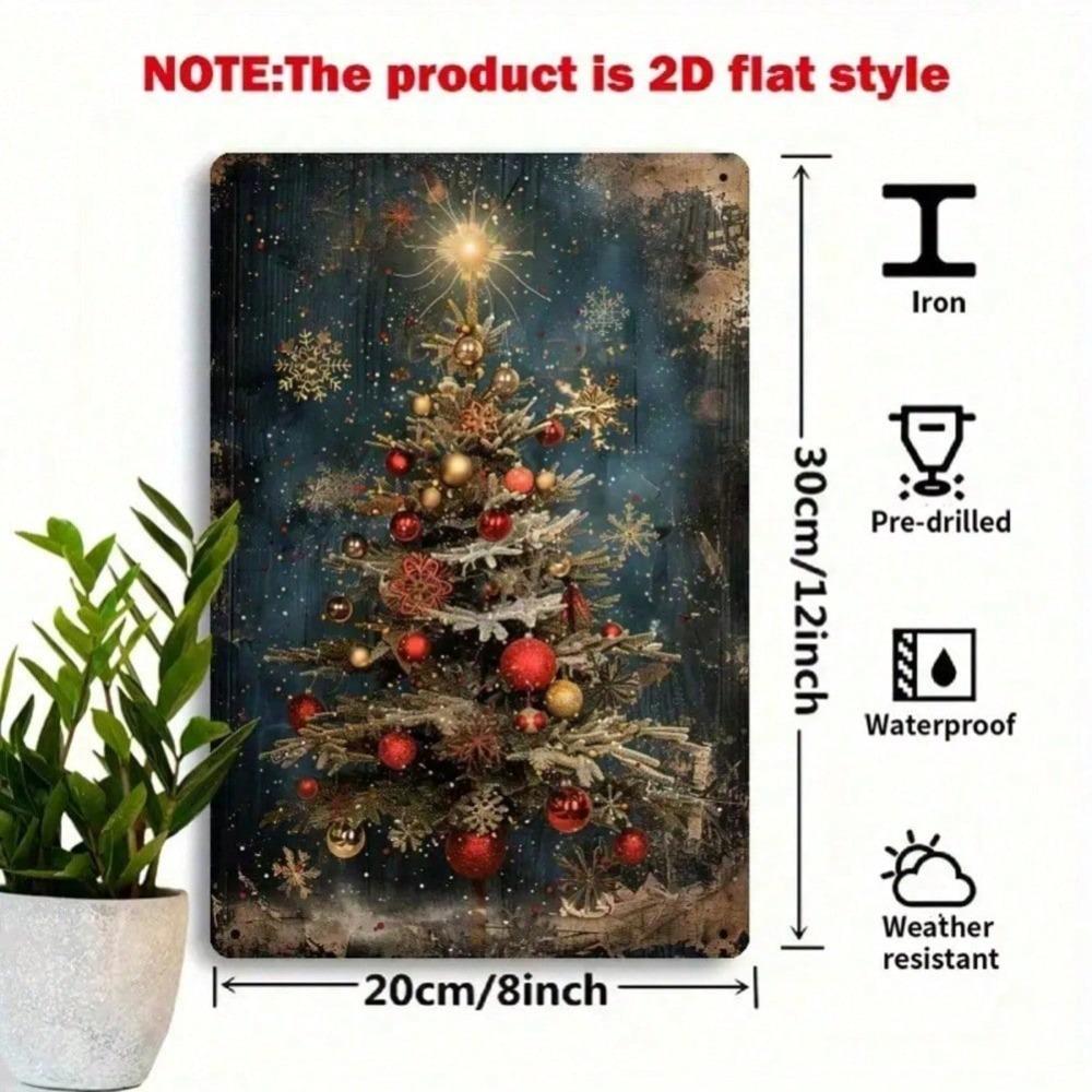 Vintage Tree Metal Tin Sign 8x12 Inch Wall Decor Home Store Country Style Holiday Ornament