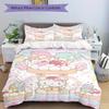 3pcs Little Twin Stars & Hello Kitty Bedding Set - Includes 1 Quilt Cover and 2 Pillowcases, Comfortable Bedding with Stylish Design for Bed