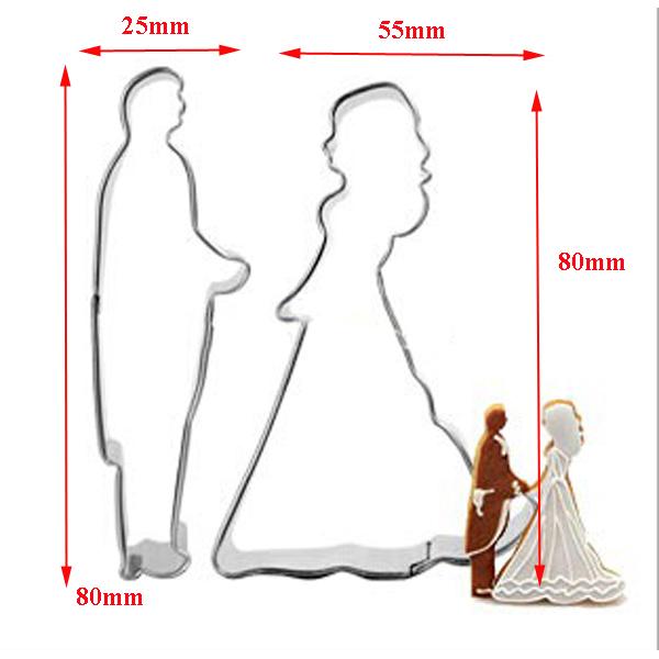 Wedding Dress Metal Cookie Cutters Couple Fondant Cake Decor Princess Cupcake Chocolate Biscuit Mould Patisserie Reposteria