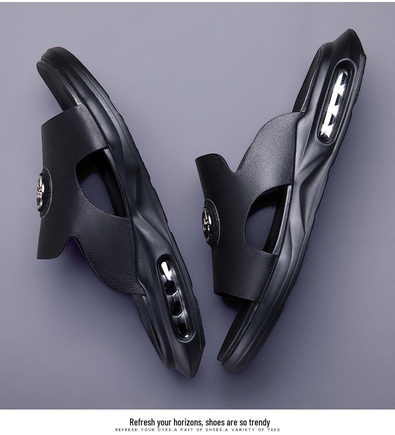 Genuine Leather Men's Outdoor Summer Flip Flops and Sandals