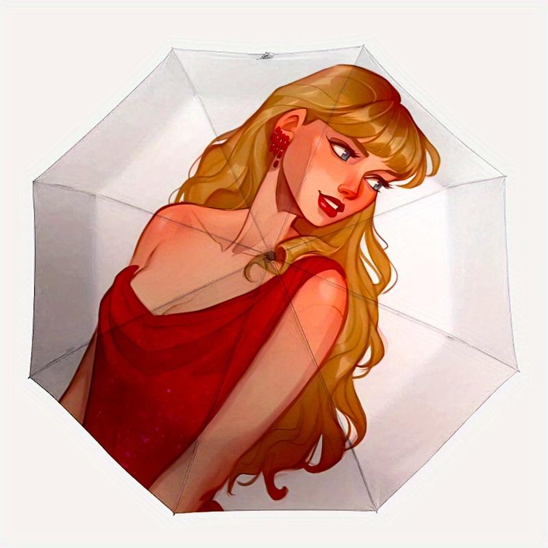 

1pc Taylor Swift Automatic Umbrella - 8-Rib Foldable Design, Outdoor Adventures, Durable Canopy Material yy250823153