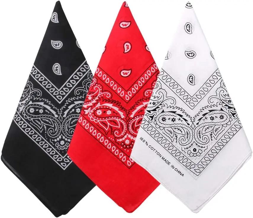 Yto Scarf Men's 3 Pack Paisley Pattern Bandanas Face Mask Square Scarf Wristband Headwear Outdoor Sports Scarf Riding Camping Cycling Headscarf