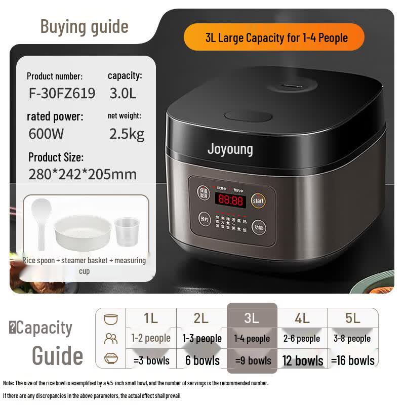 Joyoung 3L Smart Rice Cooker CN plug (adapter included)