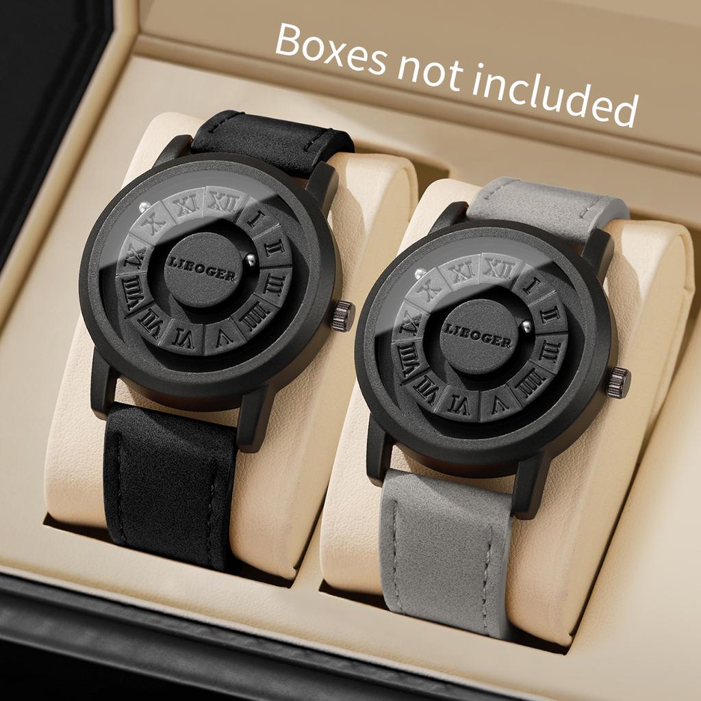 2/3PCS Fashion Roma Dial Men Quartz Watches Casual Leather Strap Wrist Watches Male Clock Reloj Hombre