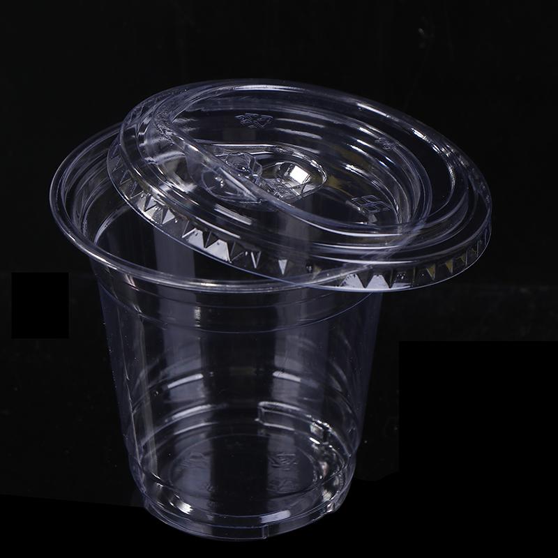 10 Pezzi 360/400/500ml Bicchieri di Plastica Trasparenti Monouso con Coperchio per Bere Direttamente Contenitore per Caffè Freddo Tè Bevande Fredde Frullati