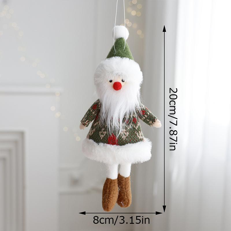 1PC Christmas Decoration Elk Santa Snowman Cute Cartoon Fabric Doll Small Doll Pendant Plush