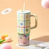 710ML Large Capacity Thermos Bottle With Handle Straw Tumbler Insulated 316 Stainless Steel Keep Cold Hot Big MAC Ice Water Cup