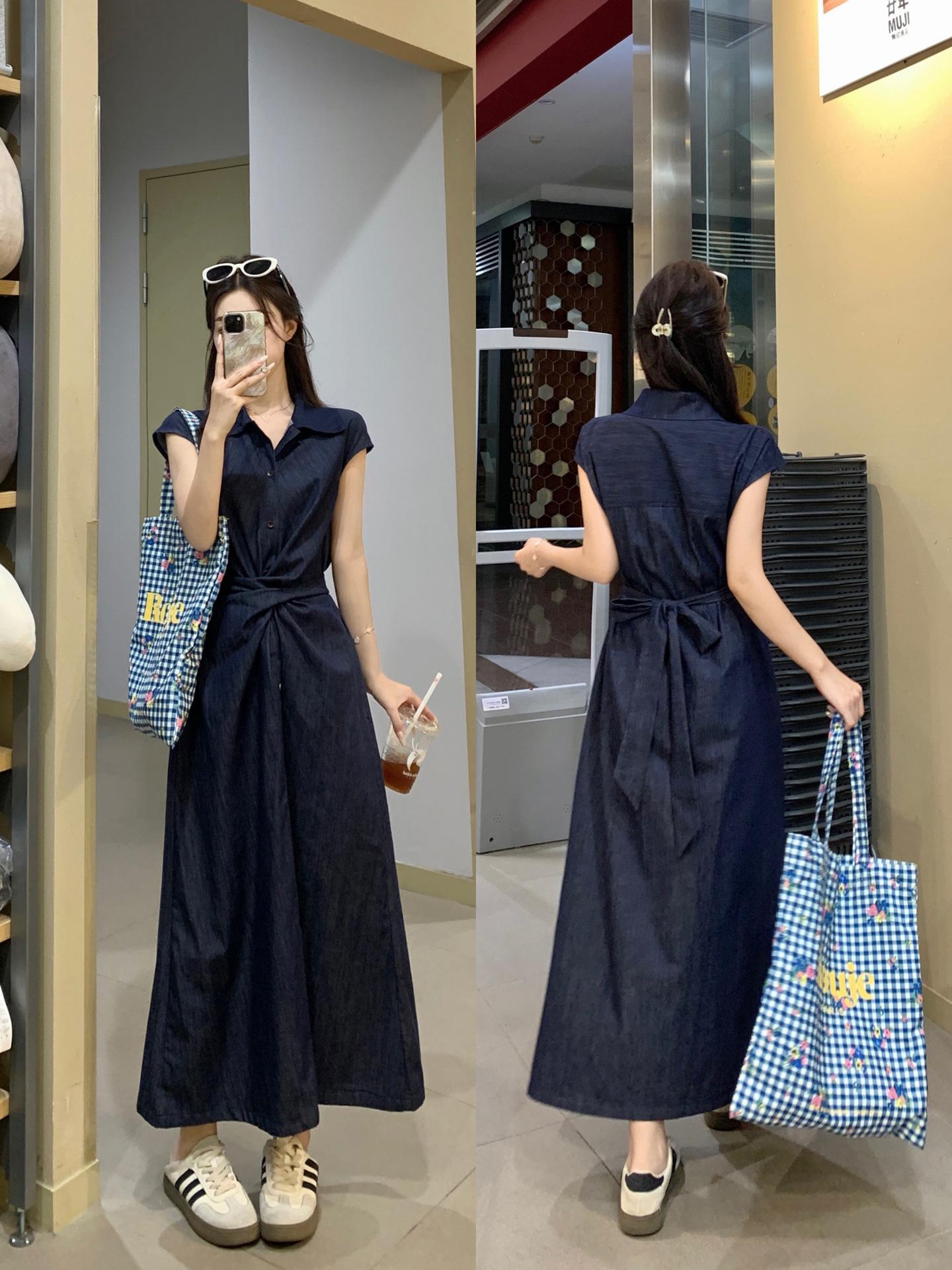 

Plus Size Women s Retro Cross-Twist Short Sleeve Casual Lapel Midi Dress L