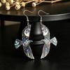 New Eagle Print Night View Wooden Earrings – Stylish and Versatile Fashion Accessories