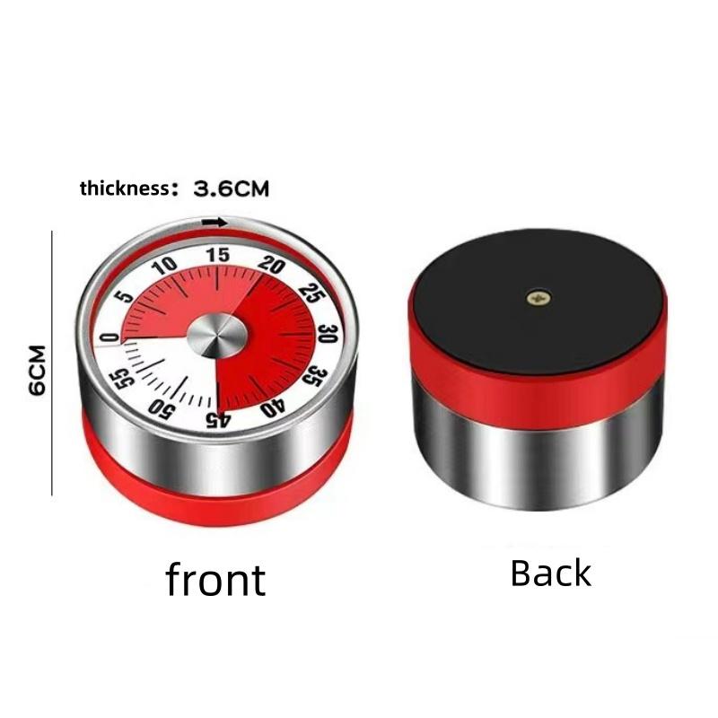 New Stainless Steel Visual Timer Mechanical Kitchen Timer 60-Minutes Alarm Cooking Timer With Loud Alarm Magnetic Clock Timer