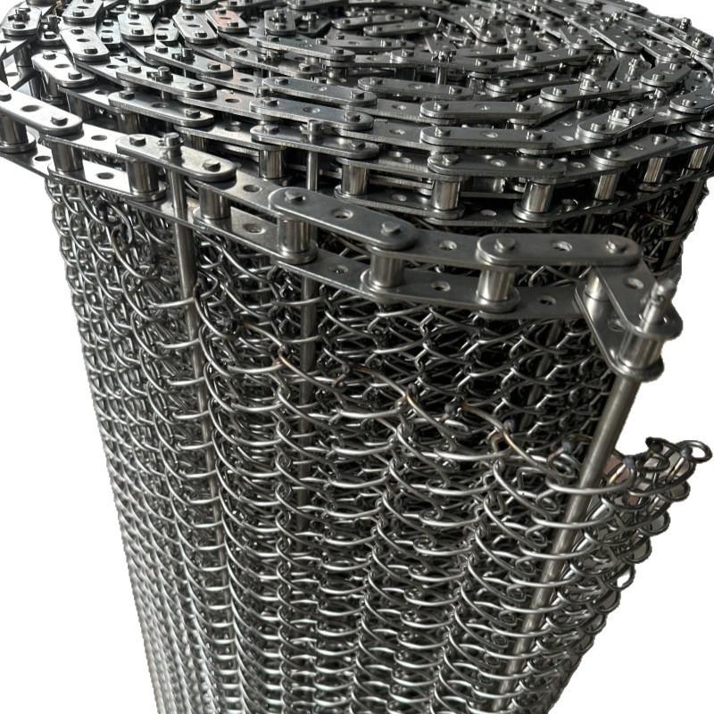 201 Stainless Steel High-Temperature Resistant Double Spiral Mesh Belt Conveyor