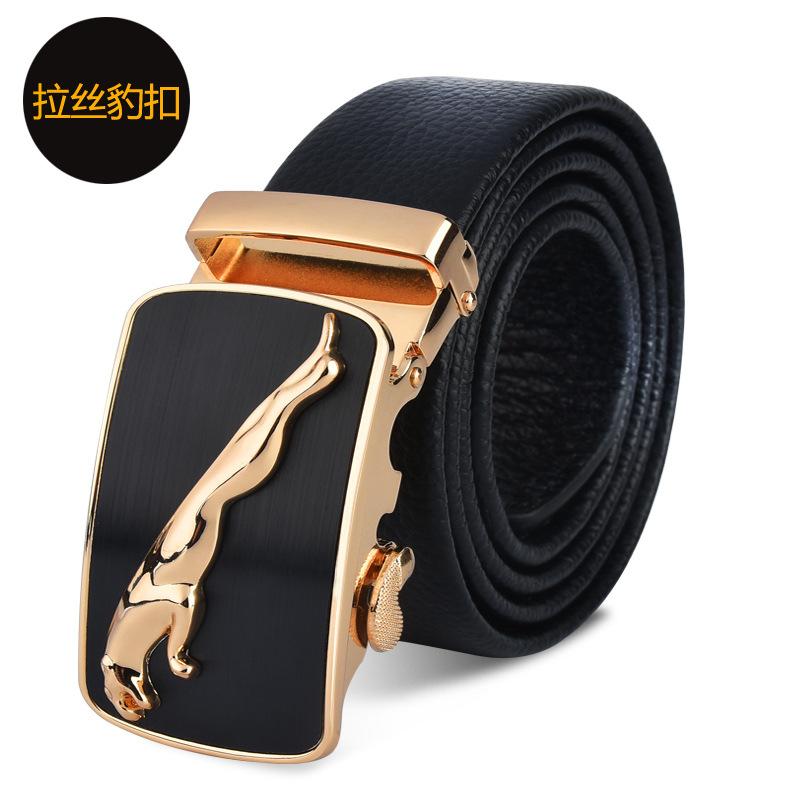 Men'S Belt First Layer Cowhide Automatic Buckle Leather Belt Business Leather Belt Men'S