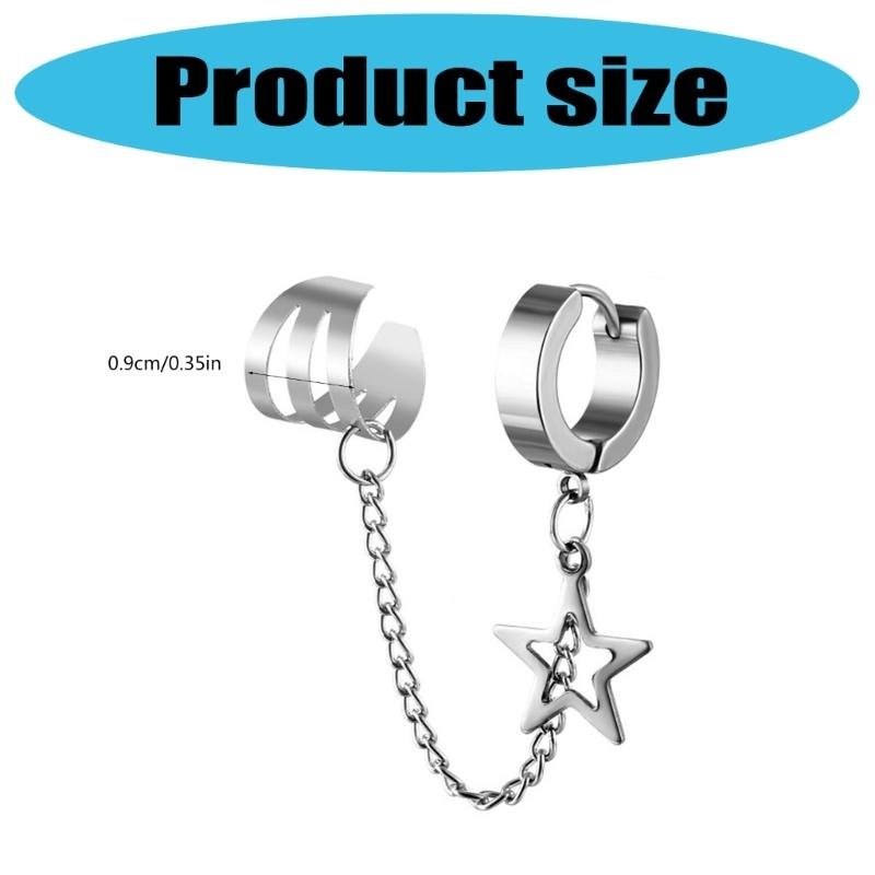 Fashionable Five Point Star Ear Clips With Secure Ear Cuff Design Comfortable Ear Studs For Daily Wear