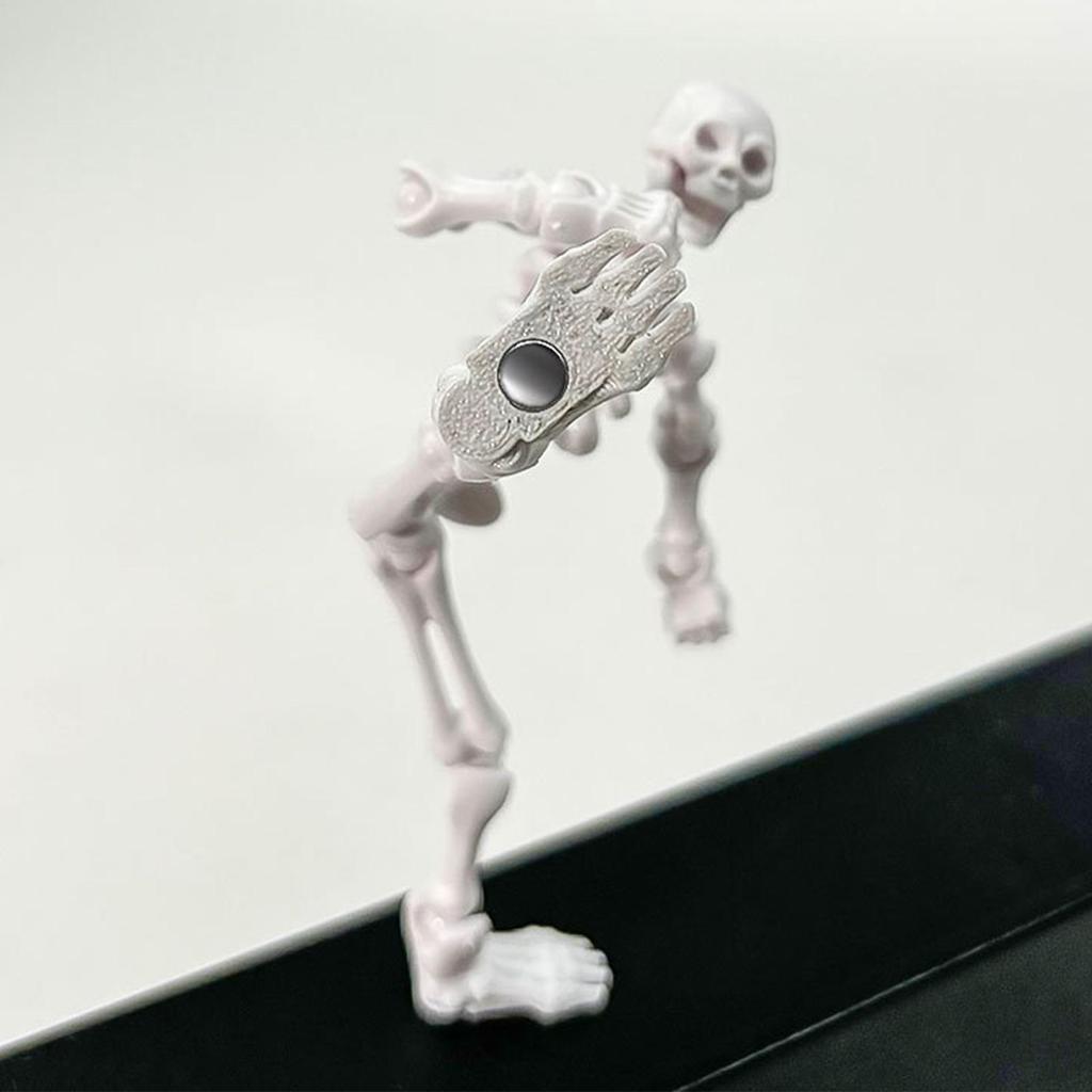 Movable Skeleton Toy Halloween Movable Skeleton Figurine Human Bone Desktop Figure Model For Home Classroom Teaching Display