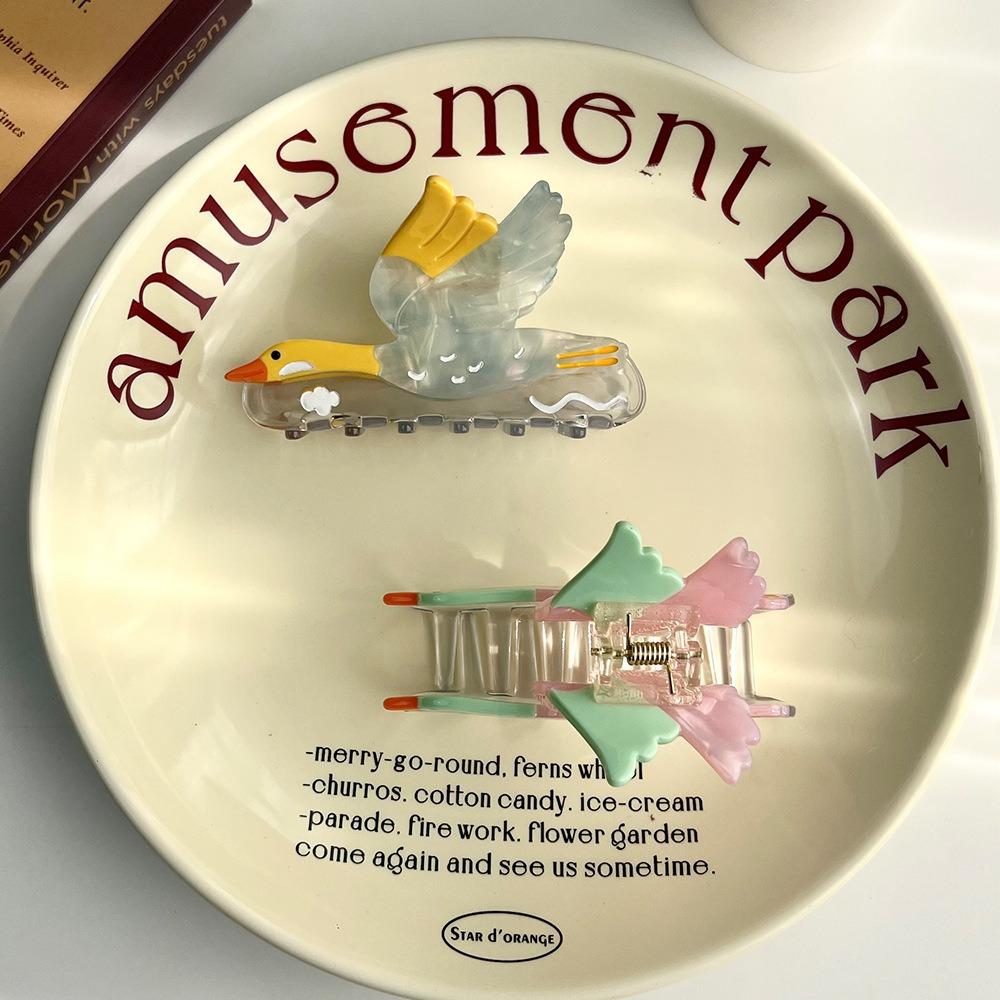 Cartoon Wild Goose Shark Clip Hairpin Acetate Shark Clip Fashion Bird Hair Claw  Party