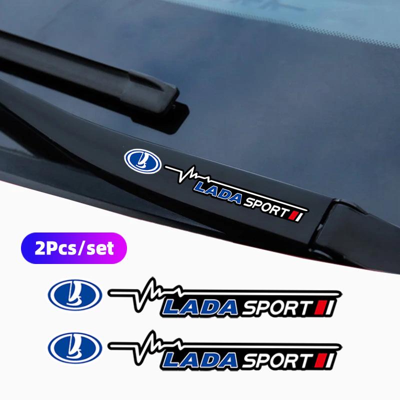2 Stück Auto Karosserie Fenster Scheibenwischer Aufkleber Decals Zubehör für Lada Vesta Niva Samara Kalina Largus Priora Xray Granta Cross