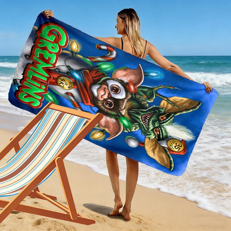 Gremlins: Chaos Curiosity beach towel soft beach seaside quick-drying swim towel Absorbent bath towel beach Outdoor picnic beach mat Fashion printing