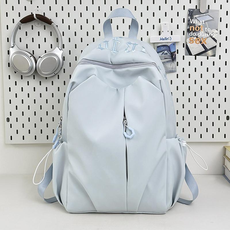 Student Schoolbag Men's Large Capacity Backpack Women's Solid Color Backpack