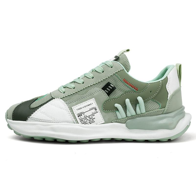 Men's shoes 2025 spring new mesh thick-soled heightened wear-resistant running dad non-slip men's breathable sports trendy shoes