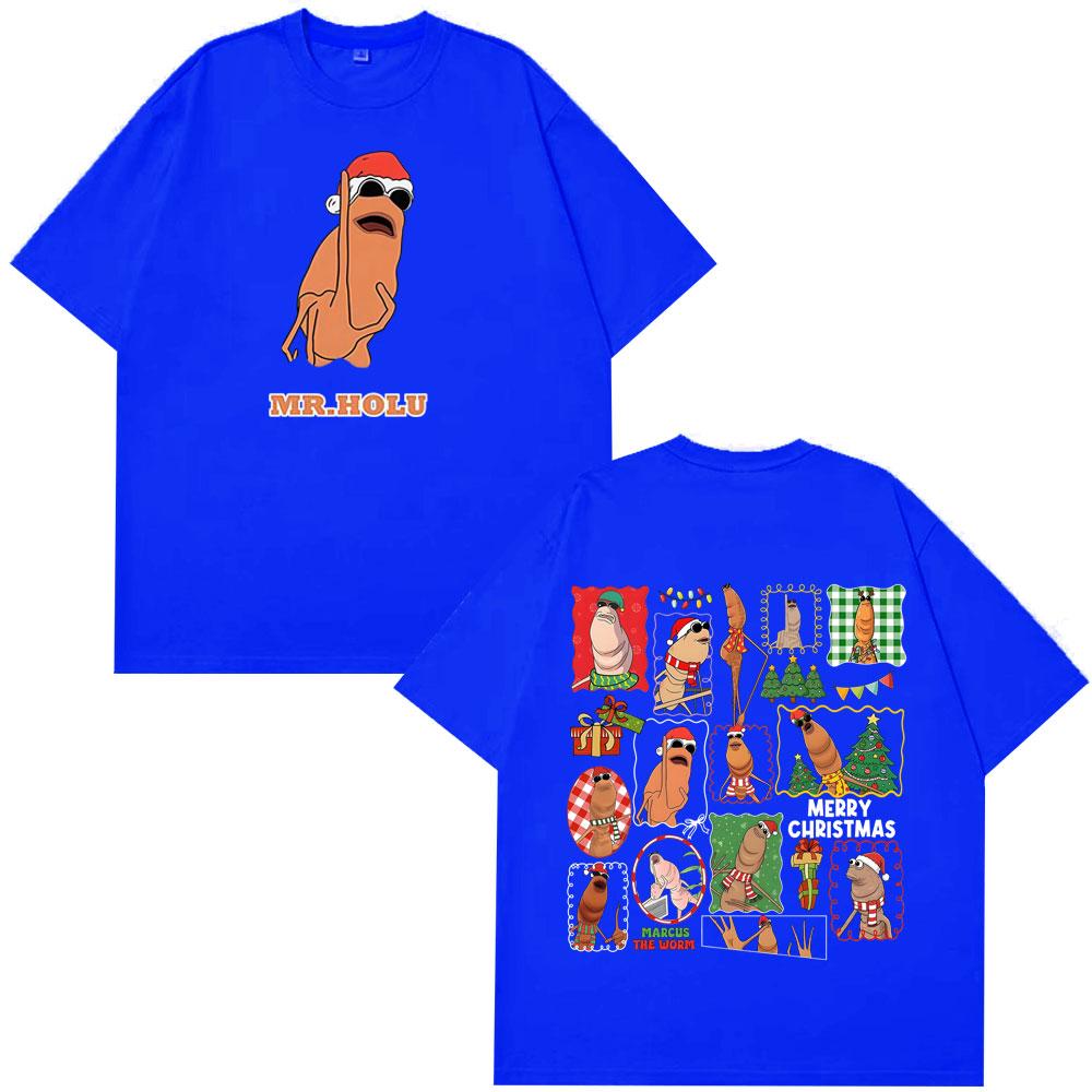 Marcus The Worm Christmas Doublesided Printed Tshirt Men Women Harajuku Tshirts Loose Casual Fashion High Quality Tshirts