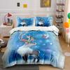 Winter Reindeer Scene Bedding Duvet Cover Set Duvet Cover Pillowcases  (1*Duvet Cover 2*Pillowcases, Without Duvet Insert)