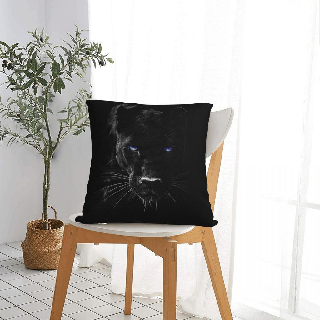 Four Animal Head Lion Tiger Black Panther And Wolf Square Pillowcase Pillow Cover Cushion Throw Pillow for Home Bedroom Car