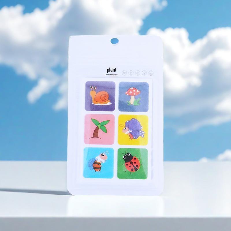 120 Blue Lotus Mosquito & Insect Repellent Oil Patches for Adults & Kids - Cartoon Design for Outdoor Use