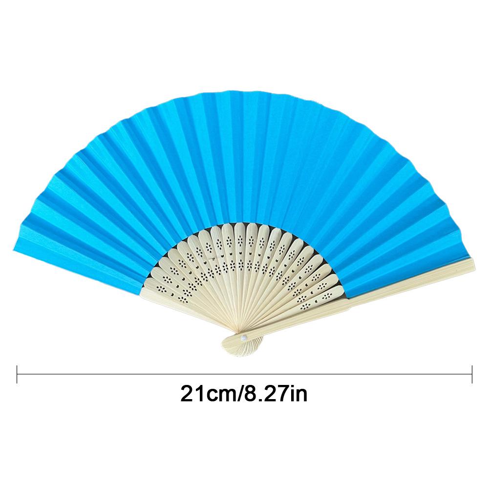 Bamboo Folding Fan Solid Color DIY Paper Decorative Fans Party Decor Art Craft Chinese Dance Fan Home Ornaments Gift Fans