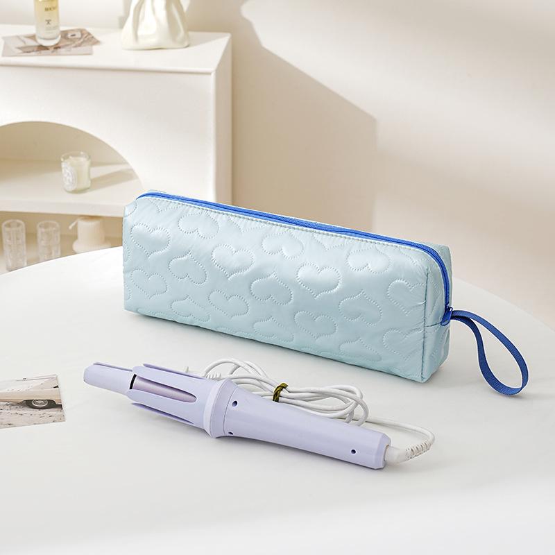 

1Pc Heat-Resistant Pouch for Hair Straightener & Curling Iron Portable Storage Case for Styling Tools Large Capacity Travel Organizer Bag світло-синій колір