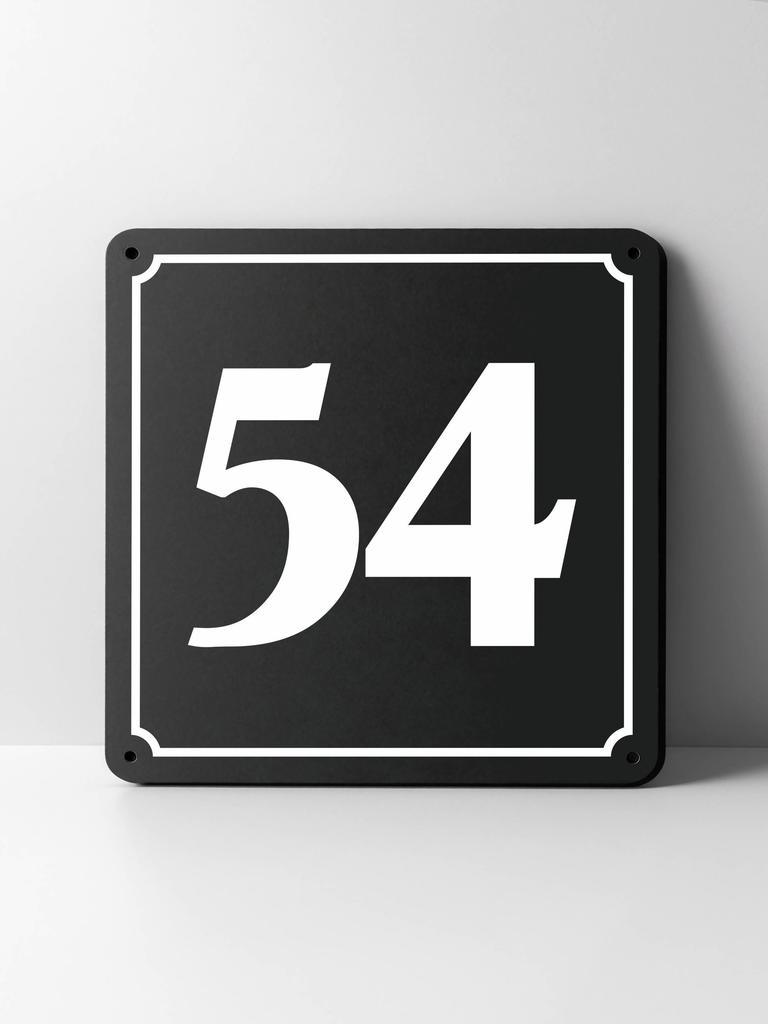 Metal House Number Sign, Black White Contrast, Outdoor Wall Decor for Home Street
