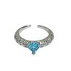 New Niche Light Luxury High-End Color Treasure Sea Blue Zir*****Pen Ring Simple Fashion Jewelry Women