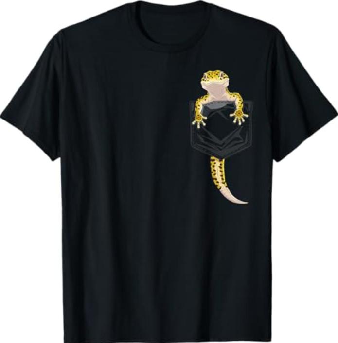 Cute Lizard Reptile Leopard Gecko Pocket T-Shirt S разноцветный
