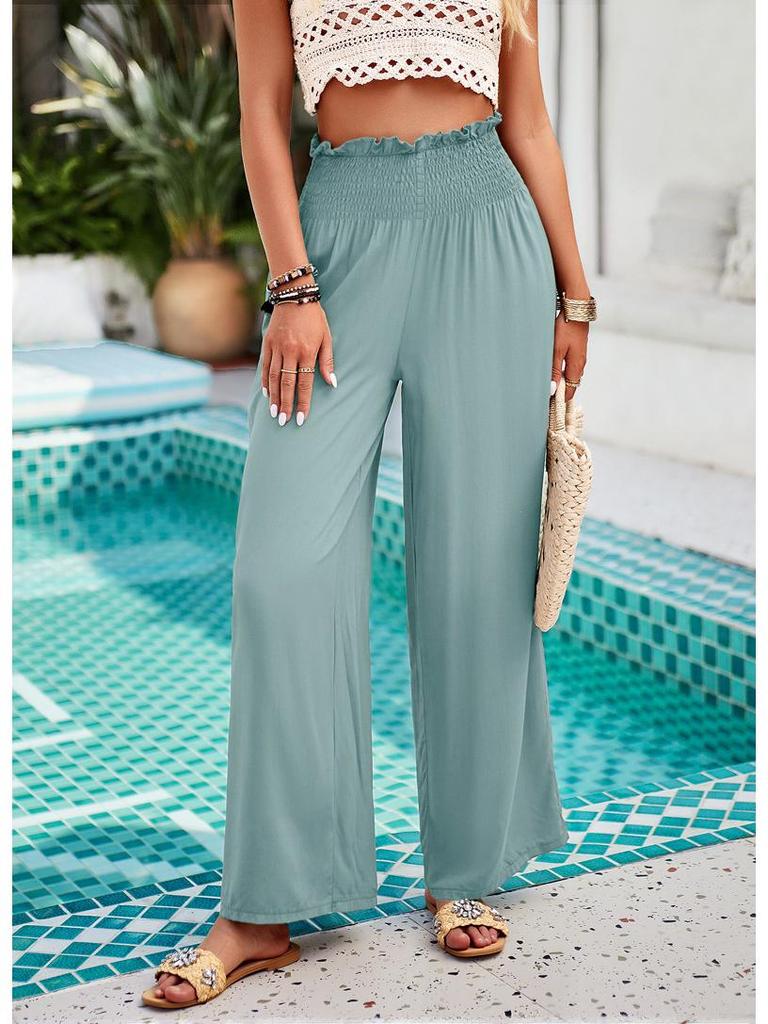 Diyun 2024 Women's Solid Color Loose Wide-Leg Trousers - Spring/Summer Collection