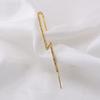 PONYKISS  Sterling Silver 1 Piece Zircon Lightning Clip Earring for Women Punk Personality Fine  Geometric Accessories
