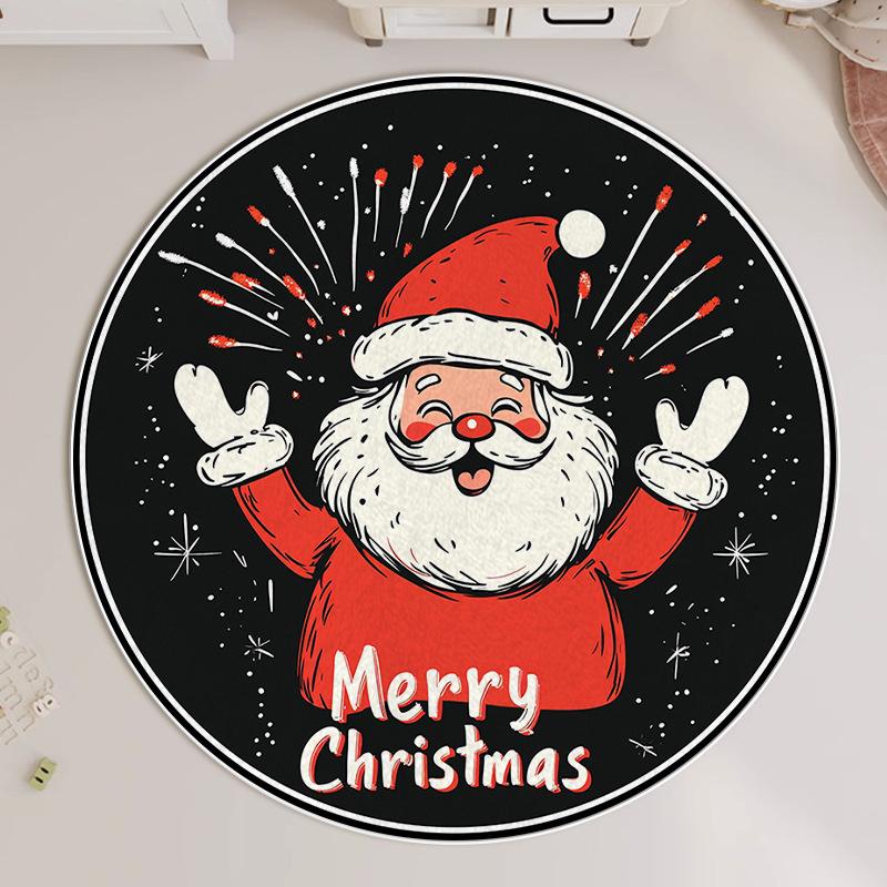 

Атмосфера Різдва Круглий Килим Вітальня Спальня Декорація Кристал Вельвет Килимок для Підлоги Килимок під Ялинку Килимок для Ніг 80 * 80CM crystal velvet