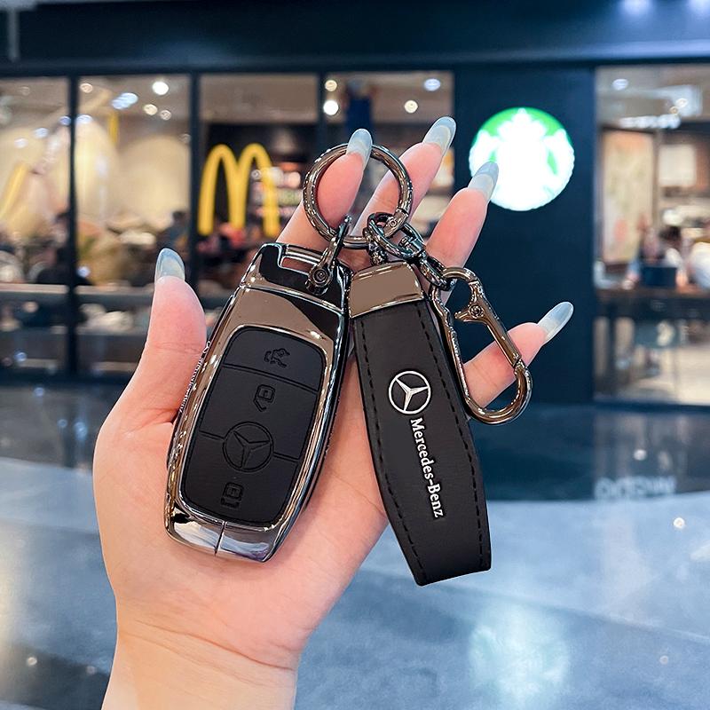 Hot Car Sticker Car Key Cover Case Shell Fob For Mercedes Benz A C E S G Class GLC CLE CLA GLB GLS W177 W205 W213 W222 X167 AMG